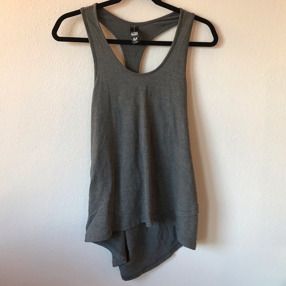 Workout top with open back